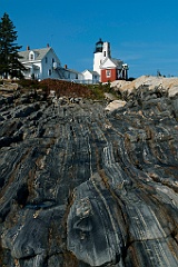 Rock Formations Lead Up to Pemaquid Point Lighthouse
